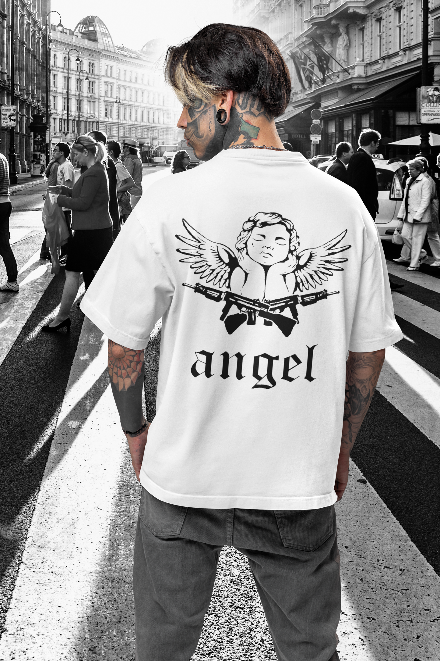 VACANCY Oversized Shirt - Backprint / angel